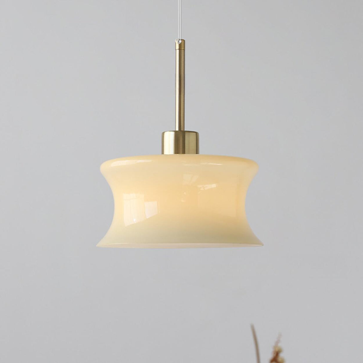 Modern White Glass Cylinder Pendant Light Flexible Length Image - 10