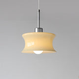 Modern White Glass Cylinder Pendant Light Flexible Length Image - 12