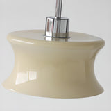 Modern White Glass Cylinder Pendant Light Flexible Length Image - 14