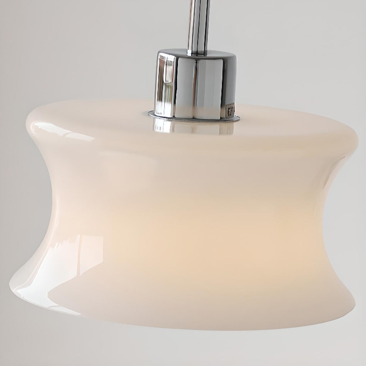 Modern White Glass Cylinder Pendant Light Flexible Length Image - 15