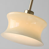 Modern White Glass Cylinder Pendant Light Flexible Length Image - 16