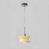 Modern White Glass Cylinder Pendant Light Flexible Length Image - 7