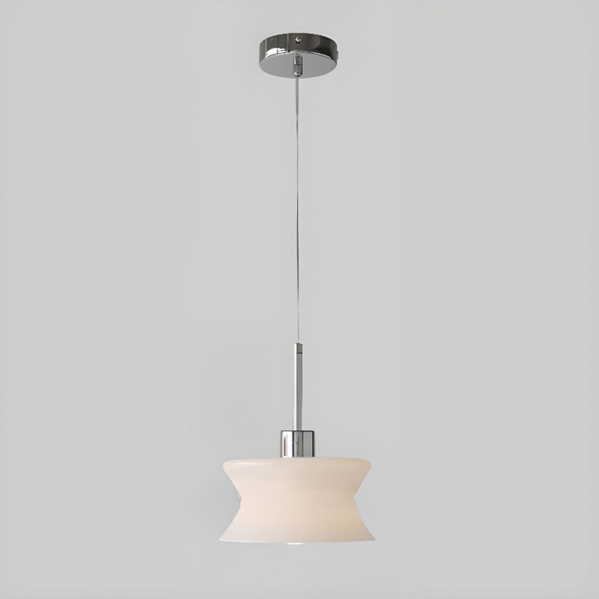 Modern White Glass Cylinder Pendant Light Flexible Length Image - 8