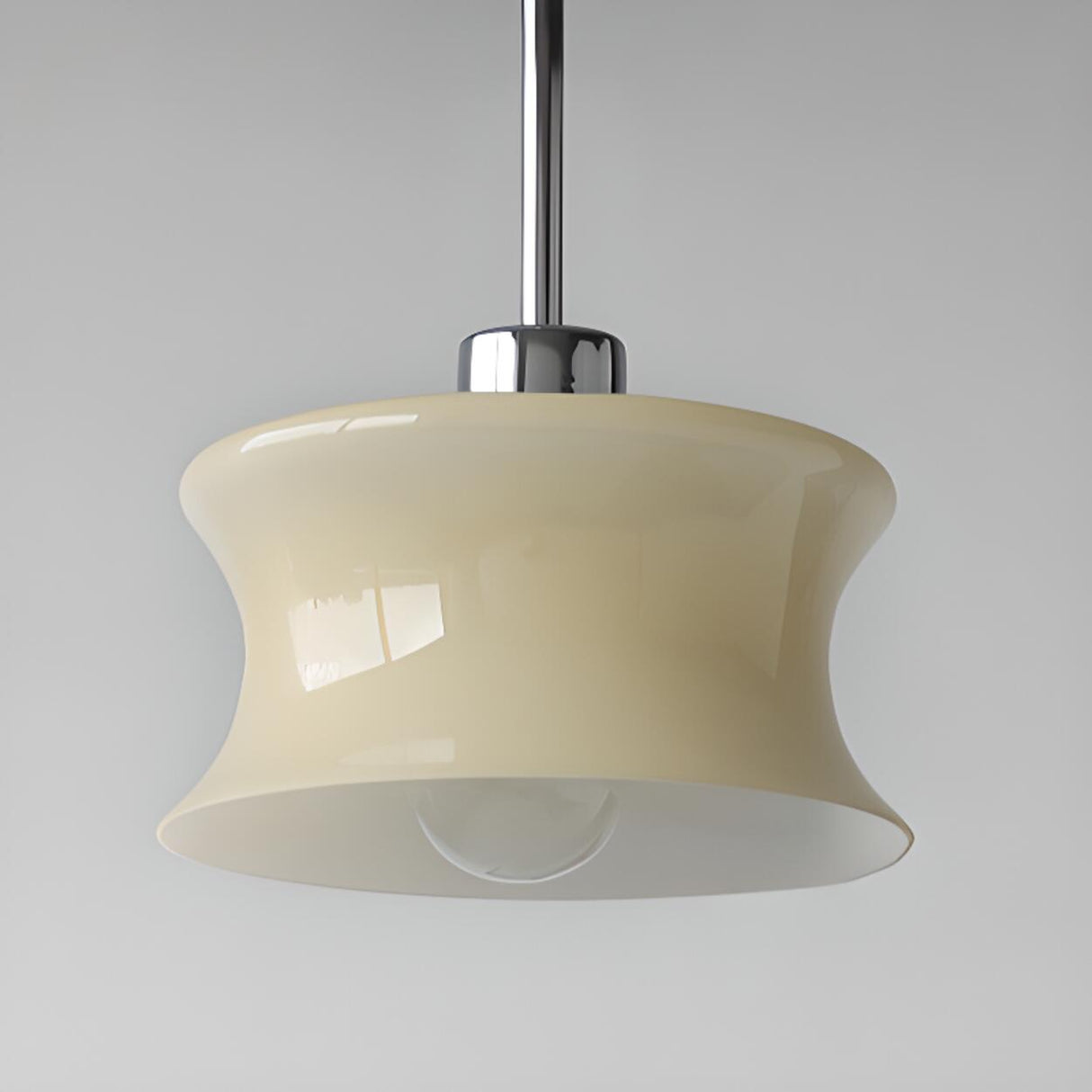 Modern White Glass Cylinder Pendant Light Flexible Length Image - 9