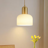 Modern White Glass Dome Dining Room Pendant Light Image - 3