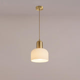 Modern White Glass Dome Dining Room Pendant Light Image - 6