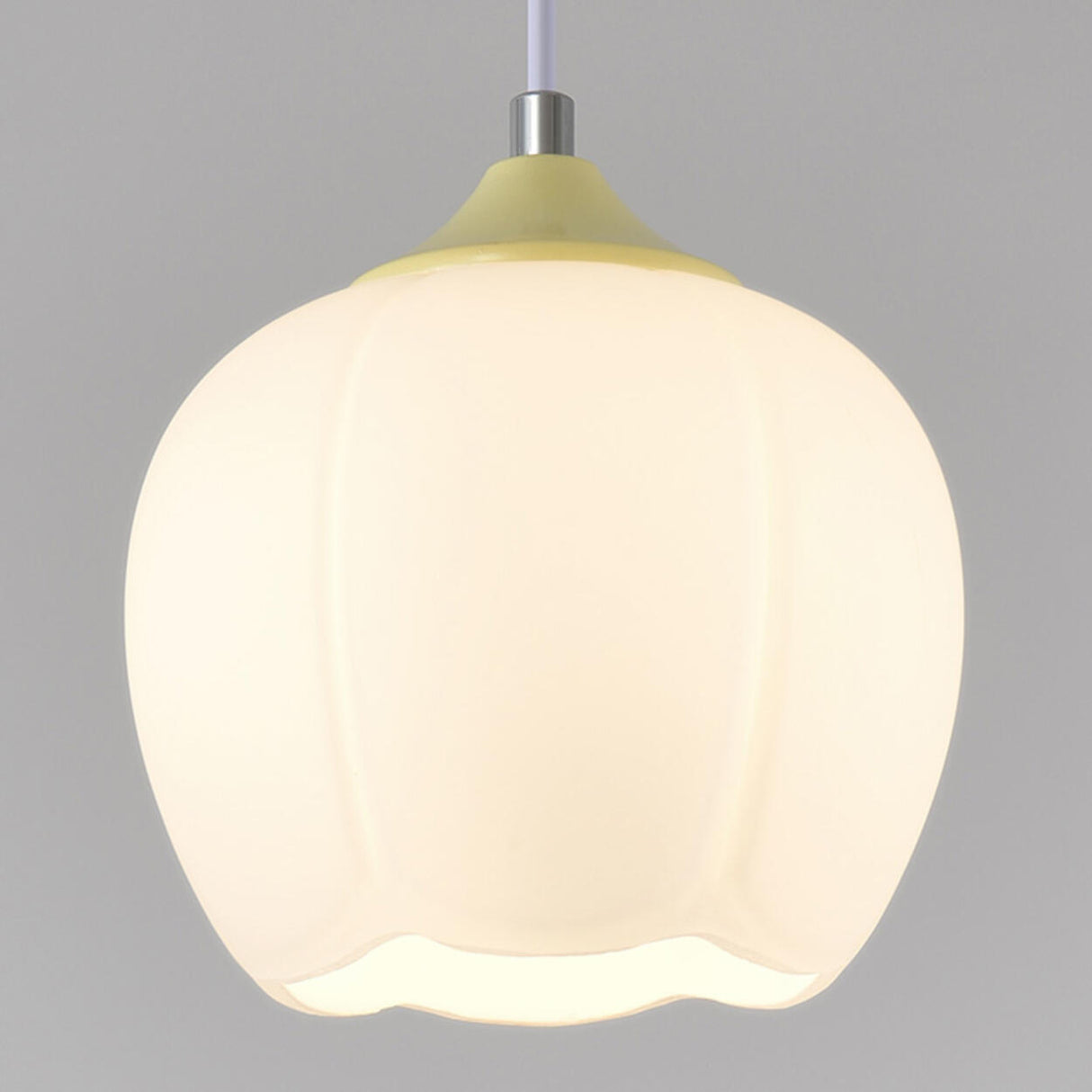 Modern White Glass Dome Green Bedroom Pendant Light Image - 15