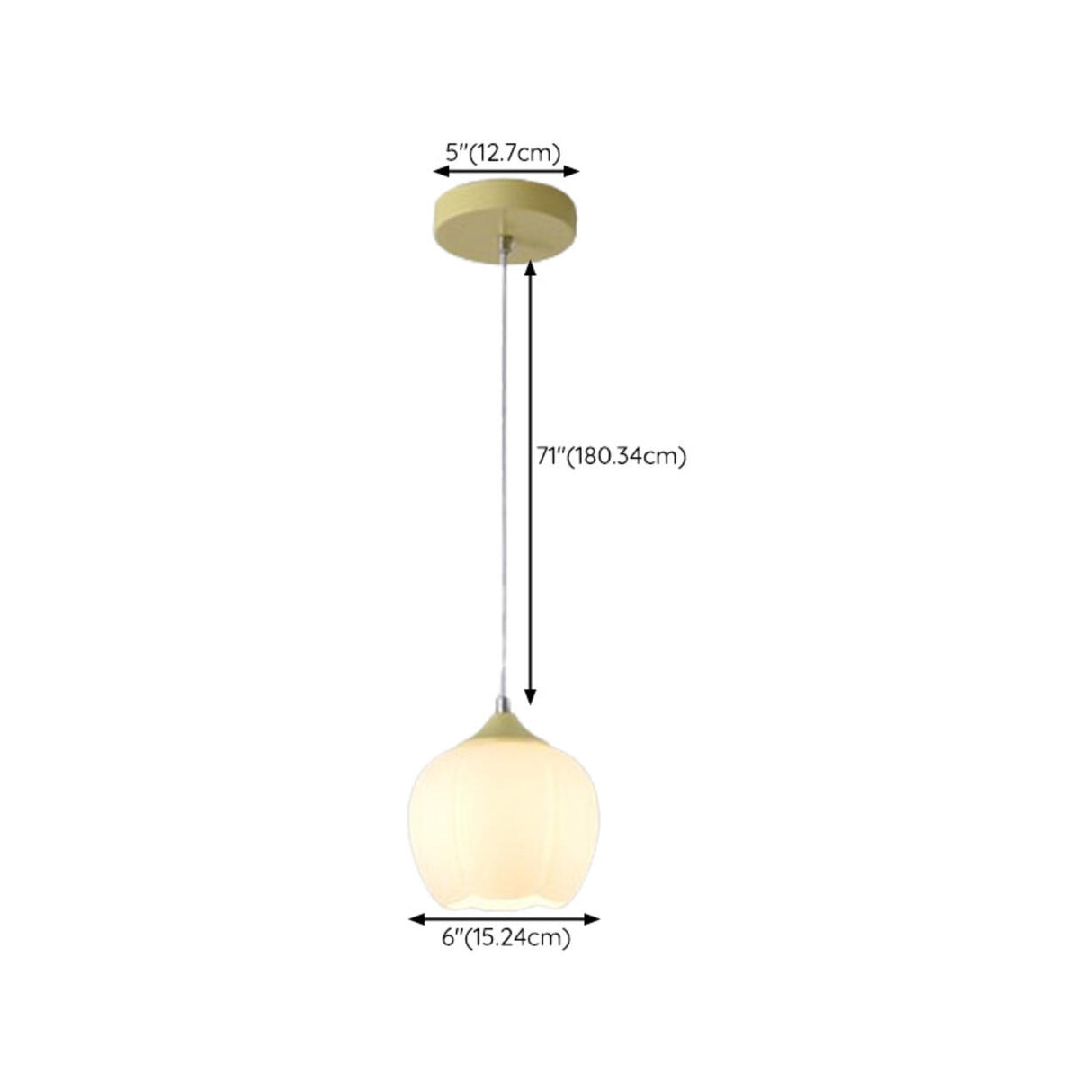 Modern White Glass Dome Green Bedroom Pendant Light 