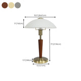 Modern White Glass Dome Table Lamp with Touch Switch #size