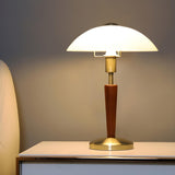 Modern White Glass Dome Table Lamp with Touch Switch Image - 2