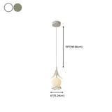 Modern White Glass Flower Dining Room Pendant Light #size