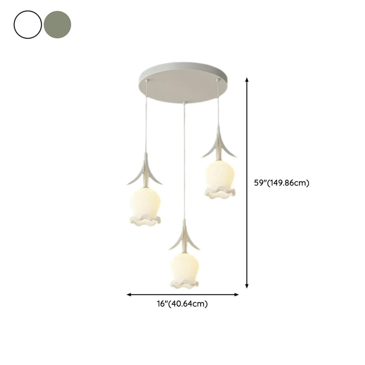 Modern White Glass Flower Dining Room Pendant Light Image - 17