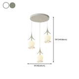 Modern White Glass Flower Dining Room Pendant Light Image - 17