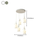 Modern White Glass Flower Dining Room Pendant Light Image - 18