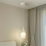 Modern White Glass Flower Dining Room Pendant Light Image - 9