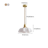 Modern White Glass Flower Gold Pendant Lights #size