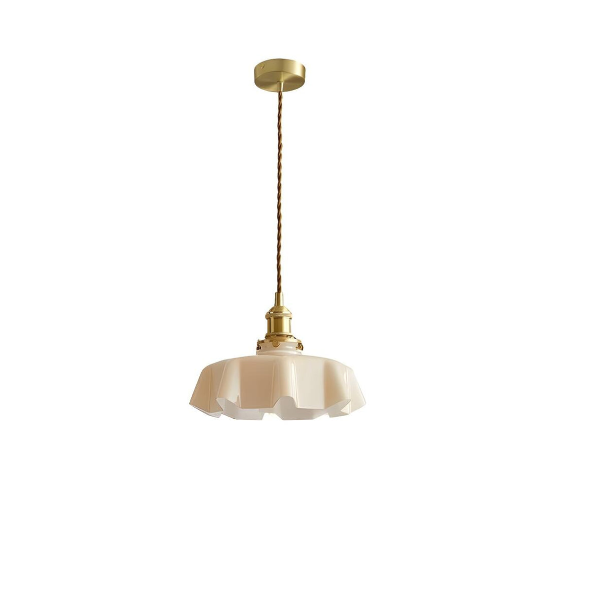 Modern White Glass Flower Gold Pendant Lights Image - 3