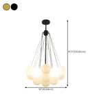 Modern White Glass Globe Cluster Chandelier Dining Room #size