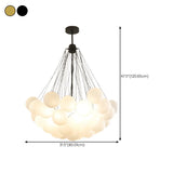 Modern White Glass Globe Cluster Chandelier Dining Room Image - 20