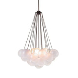 Modern White Glass Globe Cluster Chandelier Dining Room Image - 6