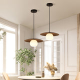 Modern White Glass Globe Cord Dining Room Pendant Light Image - 1