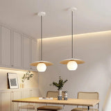 Modern White Glass Globe Cord Dining Room Pendant Light Image - 3