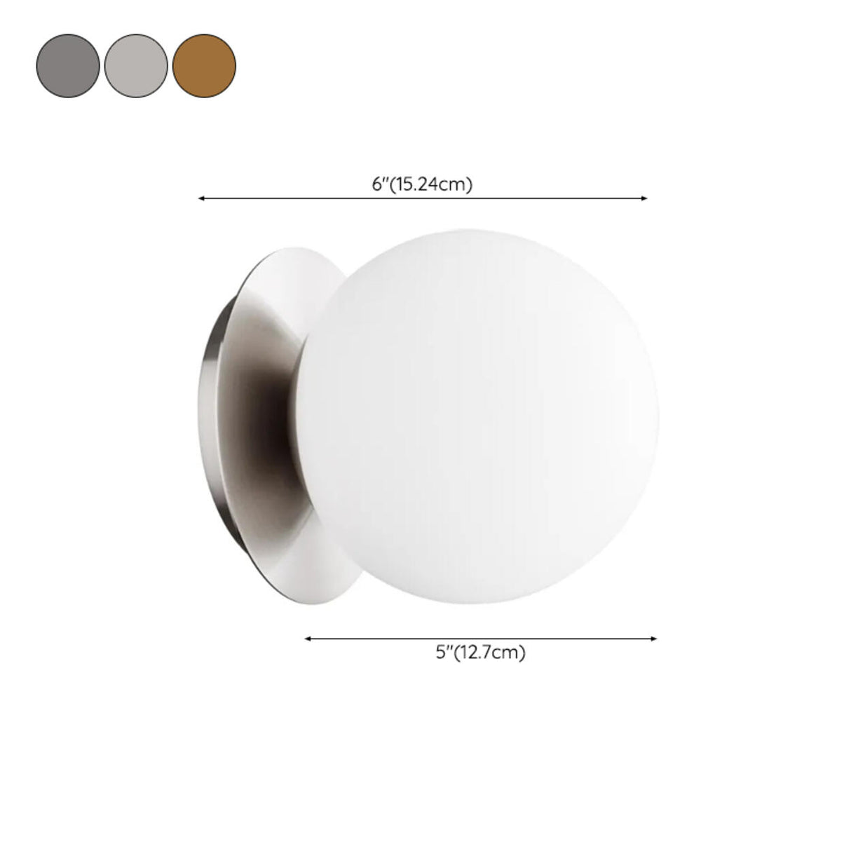 Modern White Glass Globe Vanity Light Fixture 