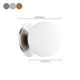 Modern White Glass Globe Vanity Light Fixture #size