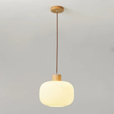 Modern White Glass Pendant Light Cylinder Dining Room Image - 7