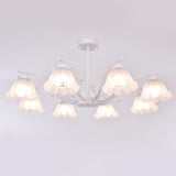 Modern White Glass Tulip Round Pendant Chandelier Image - 14