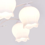 Modern White Glass Tulip Round Pendant Chandelier Image - 18