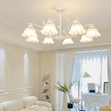 Modern White Glass Tulip Round Pendant Chandelier Image - 4