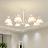 Modern White Glass Tulip Round Pendant Chandelier Image - 9