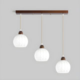 Modern White Glass Wavy Dome Dining Room Pendant Light Image - 3