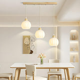 Modern White Glass Wavy Dome Dining Room Pendant Light Image - 6