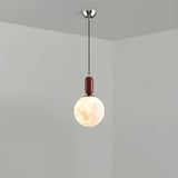 Modern White Globe Bedroom Adjustable Height Pendant Light Image - 3