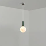 Modern White Globe Bedroom Adjustable Height Pendant Light Image - 5