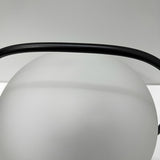 Modern White Globe Glass Shape Black Frame Table Lamp Image - 9