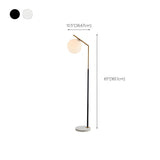 Modern White Globe Shade and Marble Base Floor Lamp #size