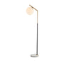 Modern White Globe Shade and Marble Base Floor Lamp Image - 3