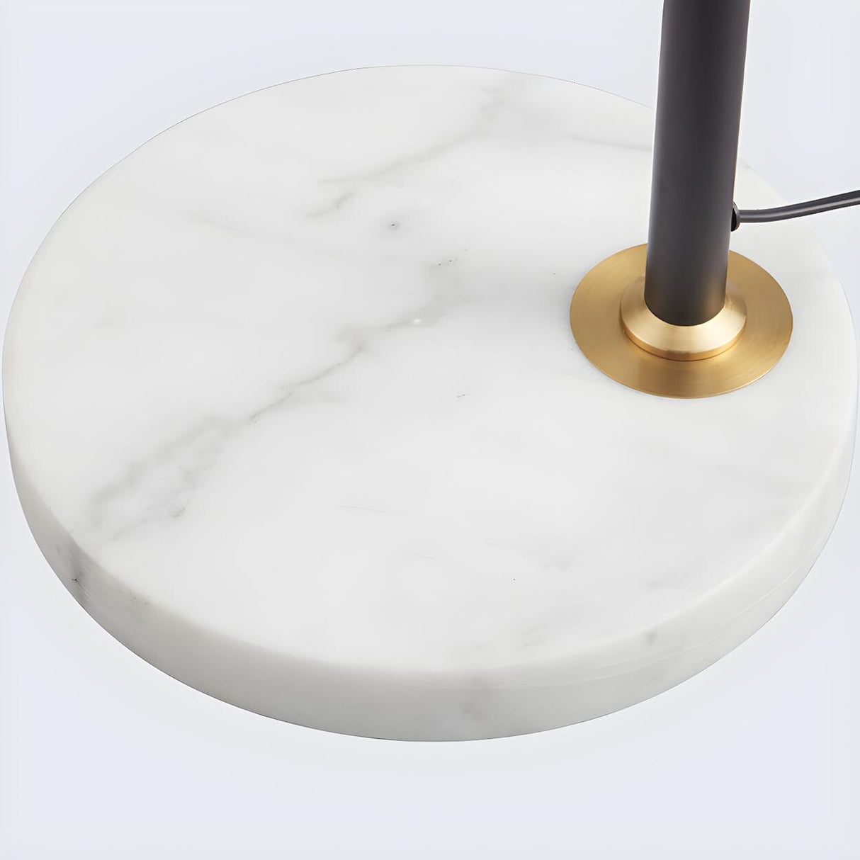 Modern White Globe Shade and Marble Base Floor Lamp Image - 6