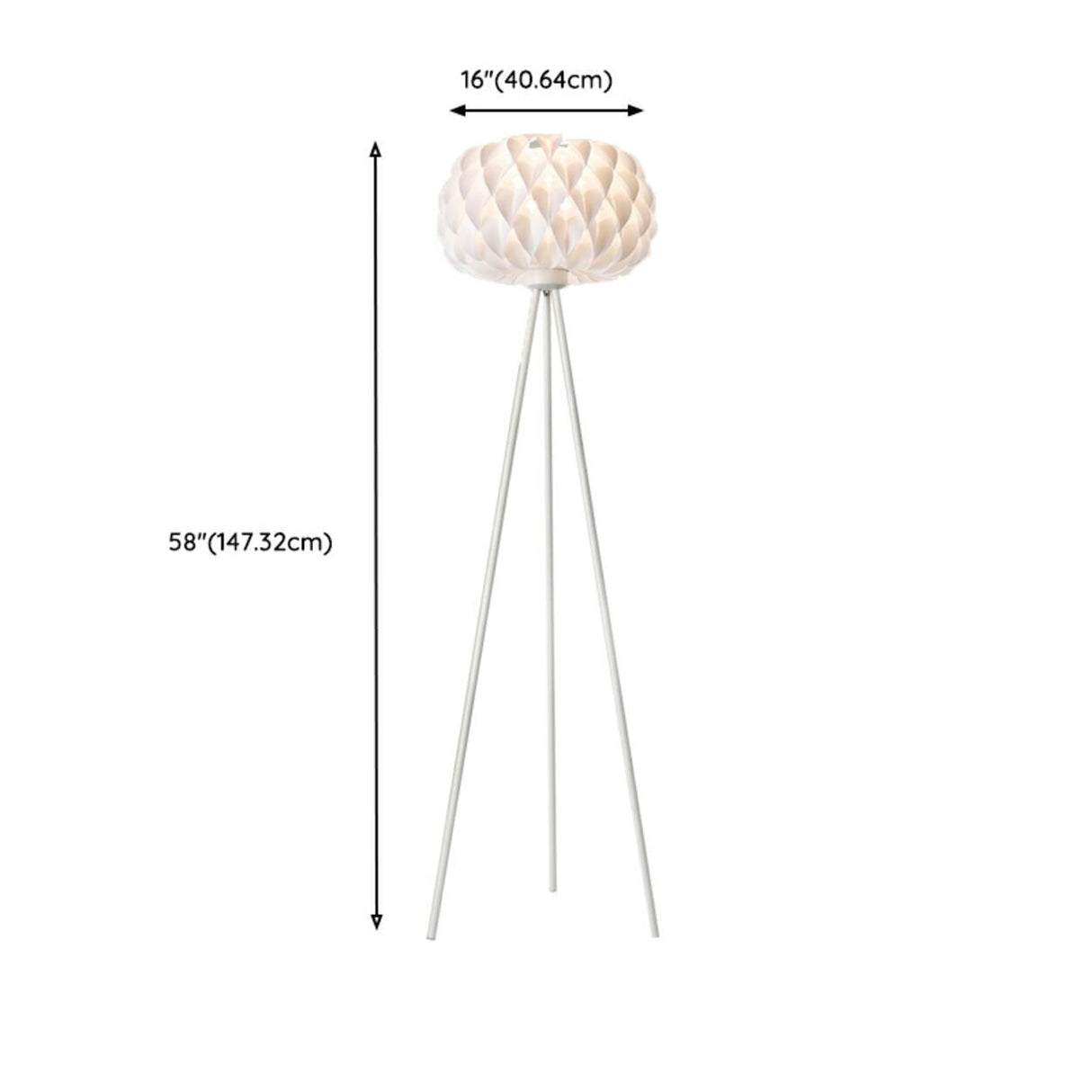 Modern White Honeycomb Shade Tripod Floor Lamp 