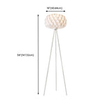 Modern White Honeycomb Shade Tripod Floor Lamp #size