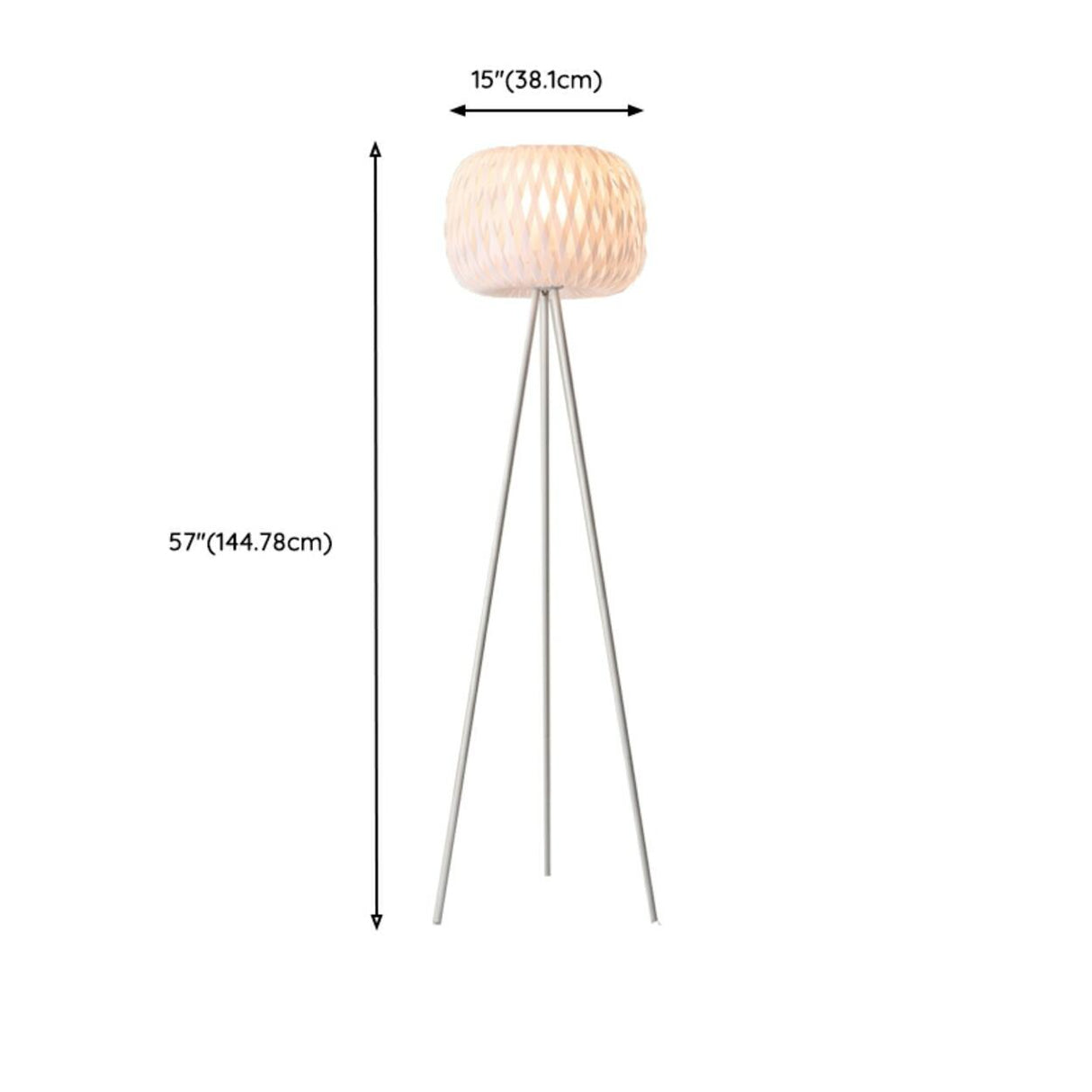 Modern White Honeycomb Shade Tripod Floor Lamp Image - 17