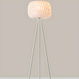 Modern White Honeycomb Shade Tripod Floor Lamp Image - 2