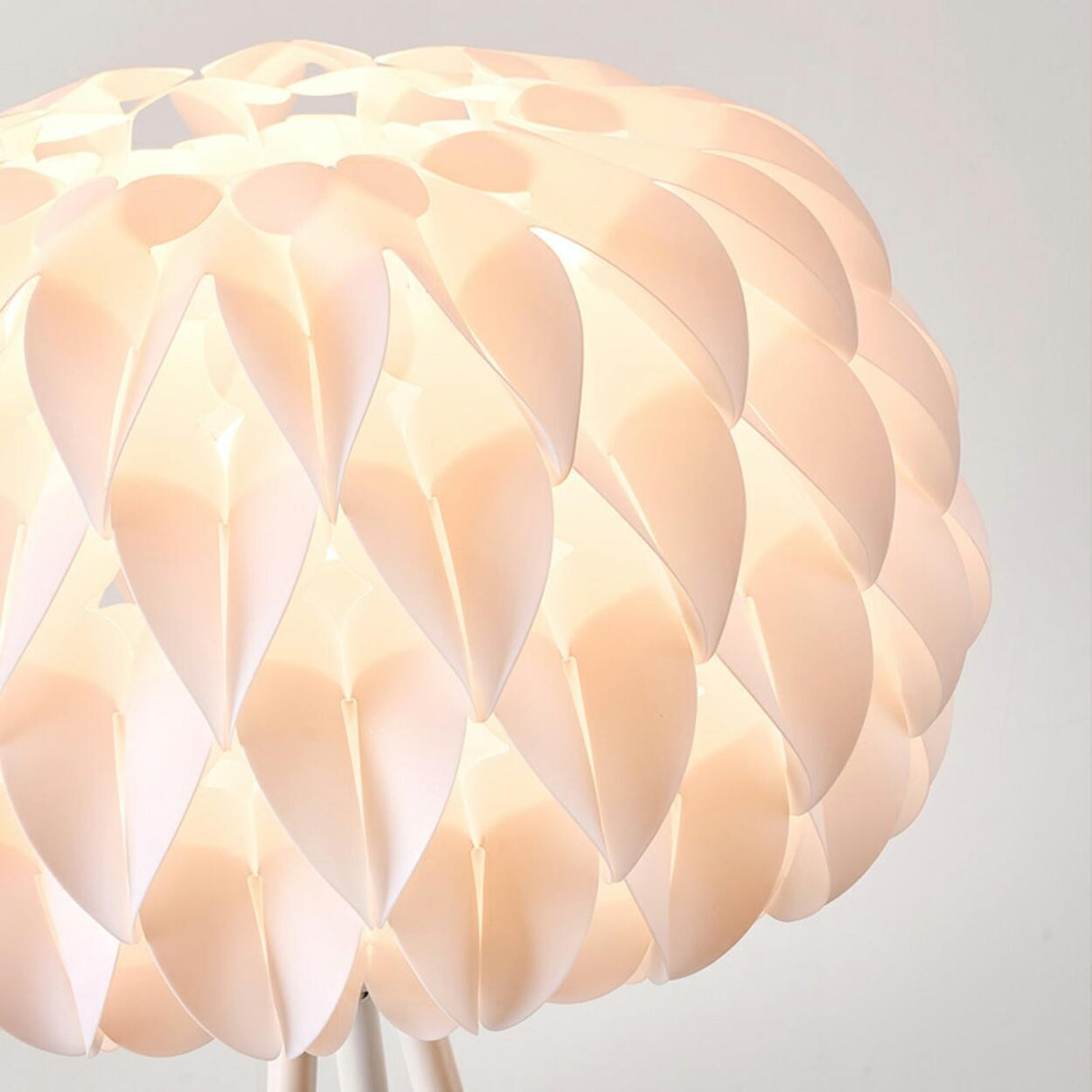 Modern White Honeycomb Shade Tripod Floor Lamp Image - 4