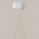 Modern White Honeycomb Shade Tripod Floor Lamp Image - 8