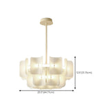 Modern White Layered Chandelier Adjustable Height #size