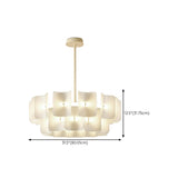 Modern White Layered Chandelier Adjustable Height Image - 16