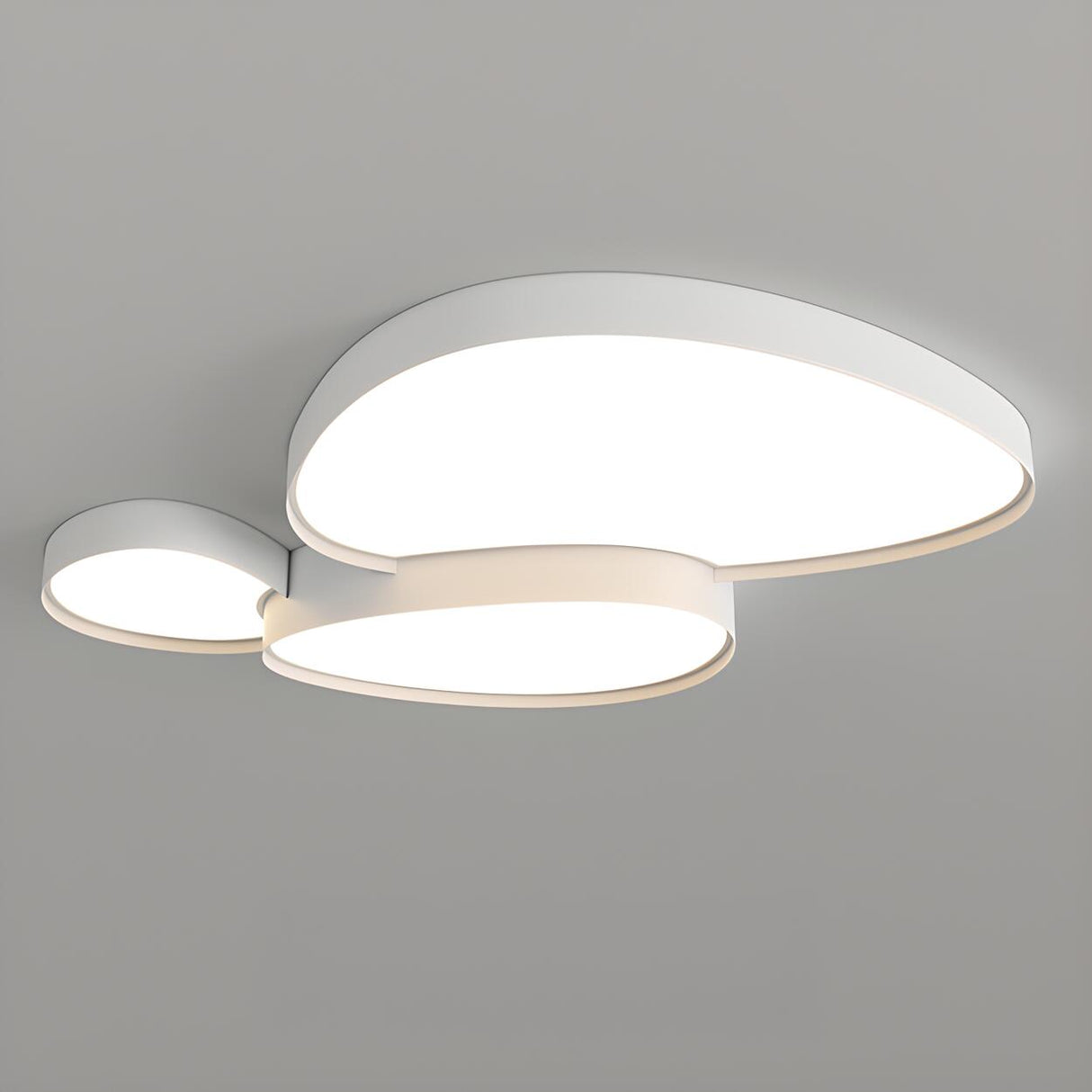 Modern White LED Flush Mount Ceiling Light 3-Light Image - 10